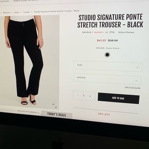 Torrid black studio stretch ponte pant